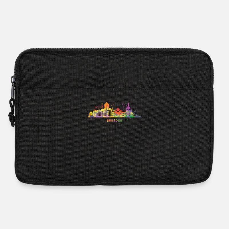 Dresden Skyline Bunt Dresdener Frauenkirche - Laptoptasche 13" - Schwarz