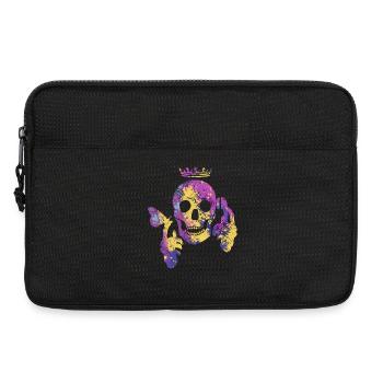 Skull with butterfly - Laptop bag 13" - black - Front