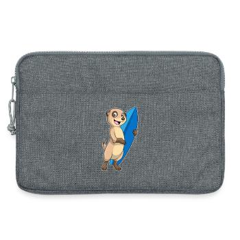 Erdmännchen Surfen Surfbrett Sommer - Laptoptasche 13" - Grau meliert - Vorne