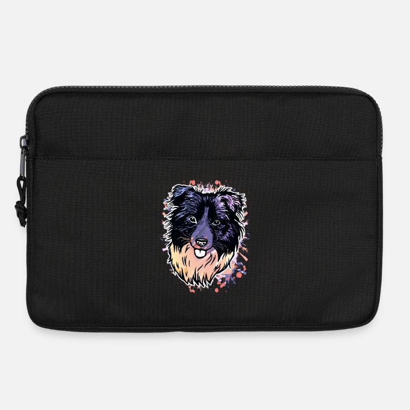 Border Collie Farbklecks - Laptoptasche 13" - Schwarz