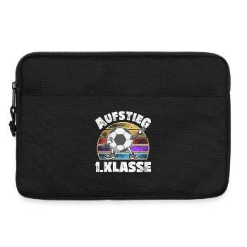 Aufstieg 1. Klasse Einschulung Fußball - Laptoptasche 13" - Schwarz - Vorne