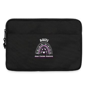 Happy Ace Pride Mois De l’arc-en-ciel asexué - Sacoche pour ordinateur portable 13 pouces - noir - Devant