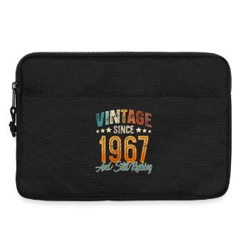 1967 Year of birth Birthday Year of construction Vintage - Laptop bag 13" - black - Front