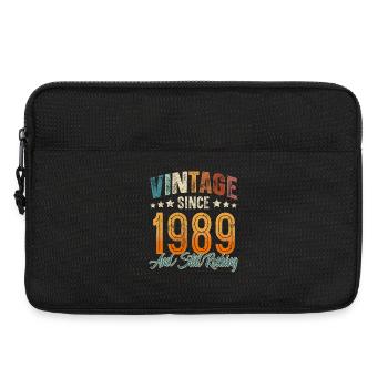 1989 Année de naissance Anniversaire Année de construction Millésime - Sacoche pour ordinateur portable 13 pouces - noir - Devant