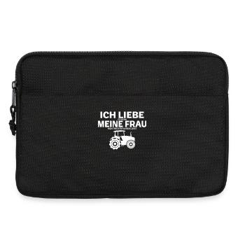 Landwirt ich liebe es wenn meine Frau mit Trecker - Laptoptasche 13" - Schwarz - Vorne