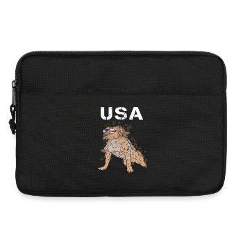 USA Staffordshire Terrier avec des lunettes de soleil cool - Sacoche pour ordinateur portable 13 pouces - noir - Devant