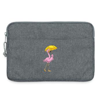 Flamingo Regenschirm - Laptoptasche 13" - Grau meliert - Vorne