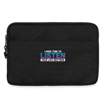 J’ai le temps d’écouter - Sacoche pour ordinateur portable 13 pouces - noir - Devant