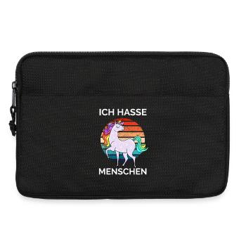 buntes Einhorn - Ich hasse Menschen - Laptoptasche 13" - Schwarz - Vorne