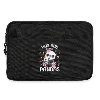 This girl loves pandas - Laptop bag 13" - black - Front
