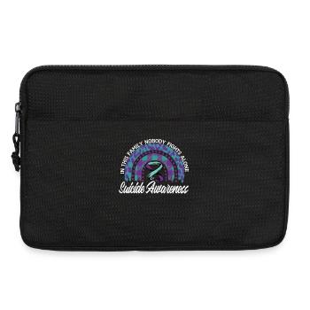 Prévention du suicide Nous portons du violet turquoise - Sacoche pour ordinateur portable 13 pouces - noir - Devant