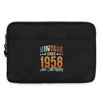 1958 Year of birth Birthday Year of construction Vintage - Laptop bag 13" - black - Front