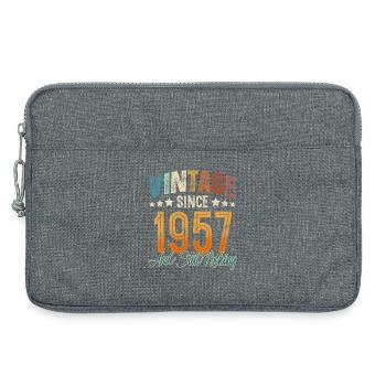 1957 Geburtsjahr Geburtstag Baujahr Vintage - Laptoptasche 13" - Grau meliert - Vorne