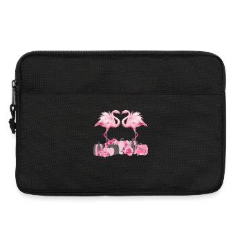 Autumn Flamingo Thanksgiving Pumpkin - Laptop bag 13" - black - Front