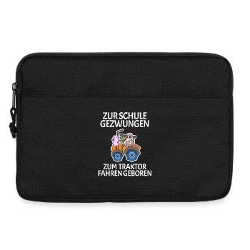Zur Schule Gezwungen Traktor fahren - Laptoptasche 13" - Schwarz - Vorne