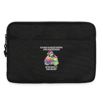 Aufgestanden und angezogen - für faule Menschen - Laptoptasche 13" - Schwarz - Vorne