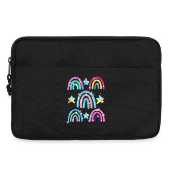 Glitter Rainbow Star Pattern - Laptop bag 13" - black - Front