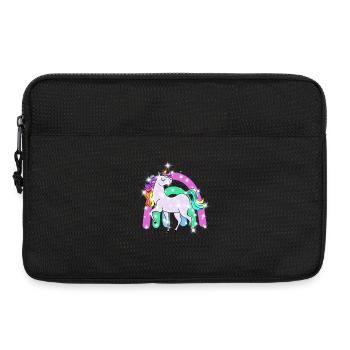 licorne étincelante avec arc-en-ciel - Sacoche pour ordinateur portable 13 pouces - noir - Devant