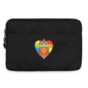 LGBT Animal Poulet Rainbow Heart - Sacoche pour ordinateur portable 13 pouces - noir - Devant