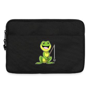Frosch Angler Angelrute Angeln - Laptoptasche 13" - Schwarz - Vorne