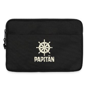 Papitän Kapitän Papa Vater Vatertag Segeln - Laptoptasche 13" - Schwarz - Vorne