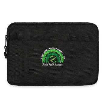 Mental Health Awareness Rainbow Green - Laptop bag 13" - black - Front