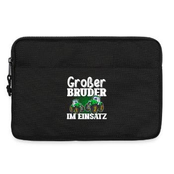 Großer Bruder Im Einsatz Traktor Landwirt - Laptoptasche 13" - Schwarz - Vorne