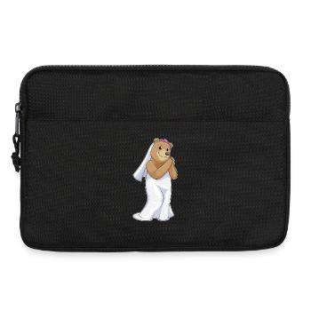 Bear Bridal Veil Wedding - Laptop bag 13" - black - Front