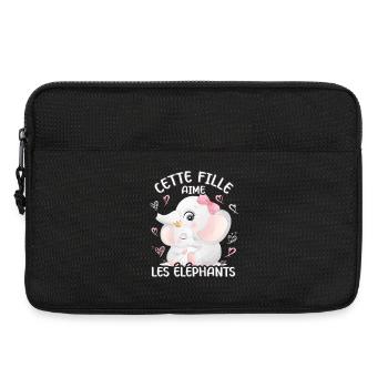 Dieses Mädchen Liebt Elefanten - Laptoptasche 13" - Schwarz - Vorne