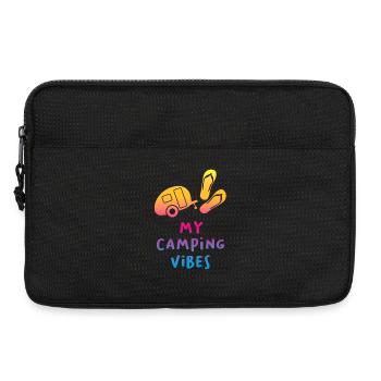 Camping Vibes Quote Caravan Wohnmobil Verlauf Fan - Laptoptasche 13" - Schwarz - Vorne