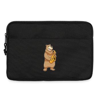 Musique de saxophone Bear Musician - Sacoche pour ordinateur portable 13 pouces - noir - Devant