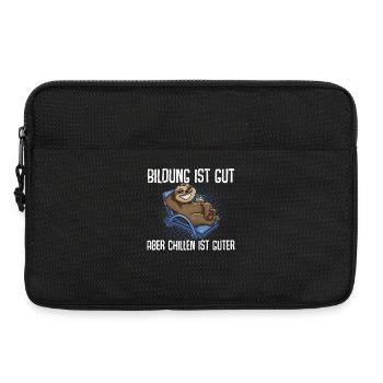 Bildung Ist Gut Aber Chillen Ist Wichtiger Faultie - Laptoptasche 13" - Schwarz - Vorne