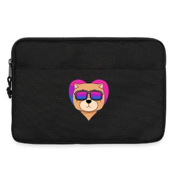 Bisexuell Chow Chow Hund - Hund mit Brille - Laptoptasche 13" - Schwarz - Vorne