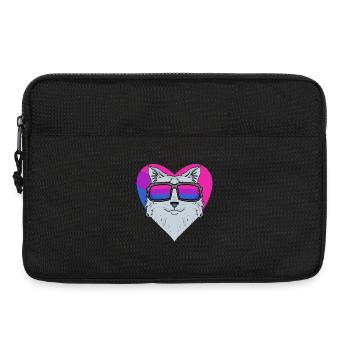 Bisexual Siberian Cat - Cat with Glasses - Laptop bag 13" - black - Front