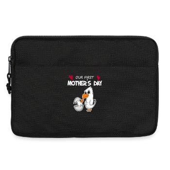 Cadeau de fête des mères - Notre première fête des mères - Sacoche pour ordinateur portable 13 pouces - noir - Devant