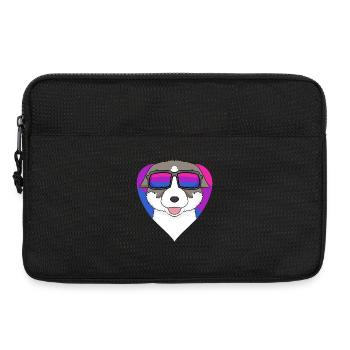 Bisexuell Thai Bangkaew Dog Hund - Hund mit Brille - Laptoptasche 13" - Schwarz - Vorne
