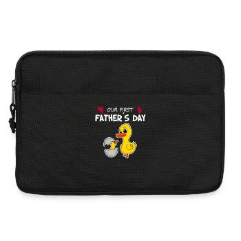 Vatertag Geschenk - Unser erster Vatertag - Laptoptasche 13" - Schwarz - Vorne