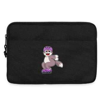 Katze Rollschuhfahren Rollschuhe - Laptoptasche 13" - Schwarz - Vorne
