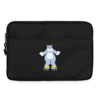 Nilpferd Rollschuhfahren Rollschuhe - Laptoptasche 13" - Schwarz - Vorne
