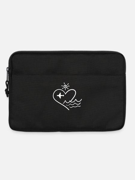 Flugzeug Herz Liebe Urlaub Pilot Flugzeuge - Laptoptasche 13" - Schwarz