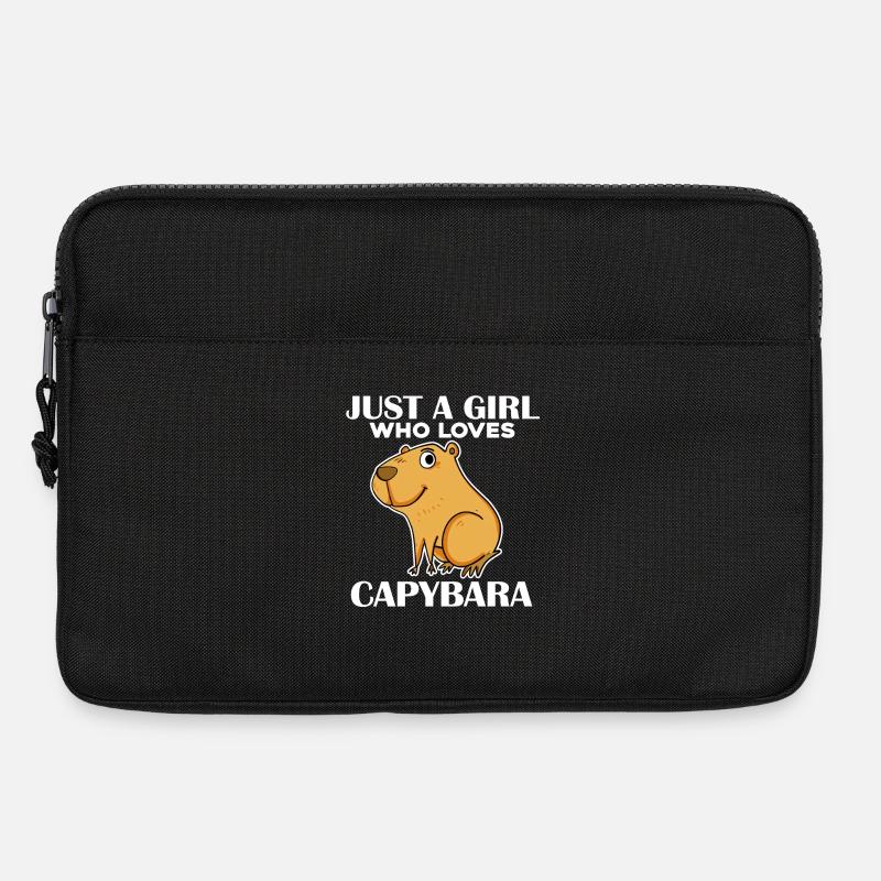 Capybara Mädchen Spruch - Laptoptasche 13" - Schwarz