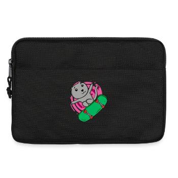 Katze Russisch Blau als Skater mit Skateboard - Laptoptasche 13" - Schwarz - Vorne