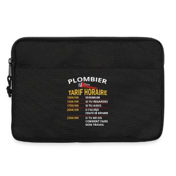 Plombier Tarif horaire cadeau pour plombier - Sacoche pour ordinateur portable 13 pouces - noir - Devant