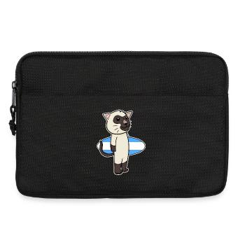 Planche de surf Cat Siamese Cat Surfing Gift - Sacoche pour ordinateur portable 13 pouces - noir - Devant