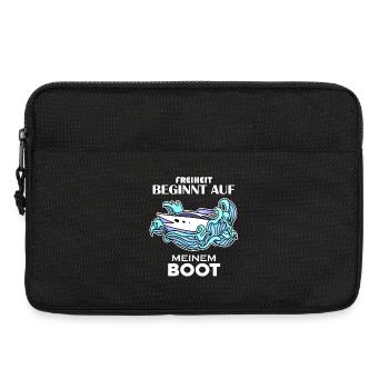 Motorboot Kapitän Boot Boote Seefahrt Geschenk - Laptoptasche 13" - Schwarz - Vorne