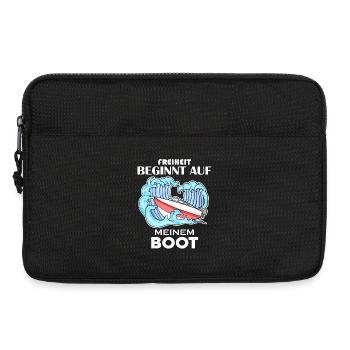 Motorboot Kapitän Boot Geschenk - Laptoptasche 13" - Schwarz - Vorne
