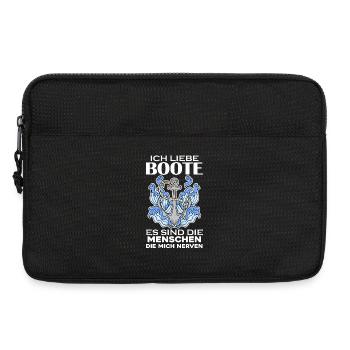 Motorboot Kapitän Boot - Laptoptasche 13" - Schwarz - Vorne