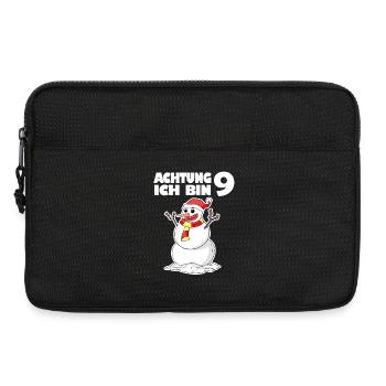 9.Geburtstag Schneemann 9 Jahre Geschenk - Laptoptasche 13" - Schwarz - Vorne