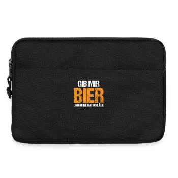 Bier Bierspruch Gib mir Bier und keine Ratschlage - Laptoptasche 13" - Schwarz - Vorne