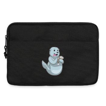 Seehund Fisch - Laptoptasche 13" - Schwarz - Vorne